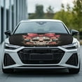 thumbnail image 2 of Uorisanigo Hood Cover - Polyester Elastic Fabric Bow Sugar Skull Car Hood Cover for Car Decor, Universal Auto Accessories Fits Most Cars, Pickups, SUV's Hoods, 2 of 7