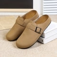 thumbnail image 7 of Men's Slip-On Mules - All-Season Casual Shoes Design - Black/Sand/Camel (EU 39-44) | Lightweight s for Beach with Buckle-Like Strap (No Laces/Belt), Cushioned Round-Toe , Office & Casual Attire - Low, 7 of 7
