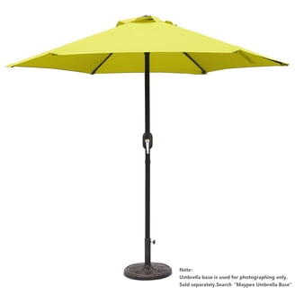 abba yellow patio umbrella JEAREY 6.5x10 ft Rectangular Umbrellas Outdoor Market with Push Button Tilt and Crank, Rectangle Table Umbrella 6 Sturdy Ribs UV Protection for Pool Garden Backyard Deck, market umbrella Upgrade your patio game this