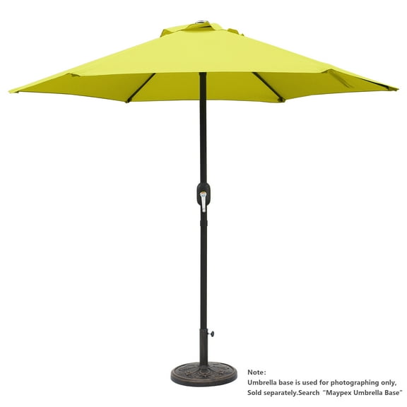 Kool 7.5ft Patio Umbrella with Crank Handle Outdoor Market Umbrella with 6 Ribs for Garden Deck Backyard Pool, Yellow