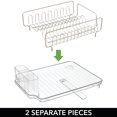 thumbnail image 5 of mDesign Large Kitchen Dish Drying Rack / Drainboard, Swivel Spout - Satin/Clear, 5 of 9