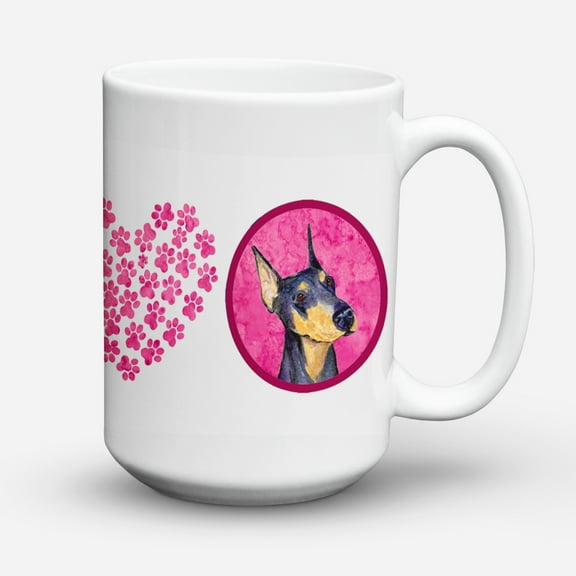 Carolines Treasures SS4771-PK-CM15 Pink Doberman Coffee Mug 15 oz 15 ounce multicolor