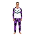 thumbnail image 2 of Matching Halloween Pajamas for Family Party 2 Piece Sets Casual Sleepwear Nightwear Long Sleeve Funny Novelty Pumpkin Face Ghost Fashion Holiday Family Pajamas Nightwear Men M, 2 of 4