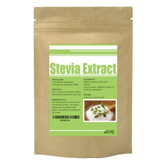 CCnutri Natural Sweetener Stevia Extract Powder Zero Calorie Sugar Substitute 4oz