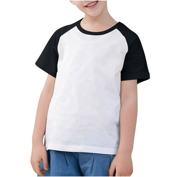 Yuyuzo Boys Girls T Shirts Short Sleeve Shirts Toddler Clothes Round Neck Color Block Summer Top