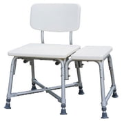 Medline Bariatric Heavy Duty Medical Transfer Bench, with Adjustable Height and 6 Heavy Duty Supporting Legs for Extra Stability, 550 lb Weight Capacity