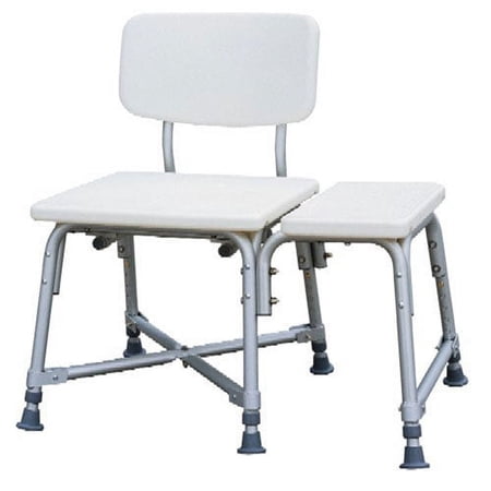 Medline Bariatric Heavy Duty Medical Transfer Bench, with Adjustable Height and 6 Heavy Duty Supporting Legs for Extra Stability, 550 lb Weight Capacity