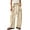 Beige 28#, variant on Women Cargo Pants Wide Leg Elastic High Waist Long Tassel Drawstring Loose Casual Trousers Contrast Stitching Fashion Streetwear Baggy Pants for Daily Outfit Dark Blue S