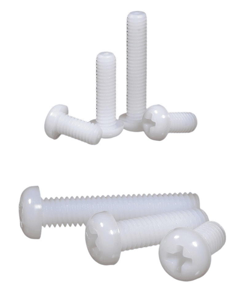 200pcs White Nylon Plastic Round Head Screws M3x5mm
