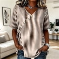 thumbnail image 4 of BUIGTTKLOP Blouse for Women Dressy Casual Summer V Neck Button down Cotton Linen Shirts Tie Front Short Sleeve Beach Vacation Tops, 4 of 8