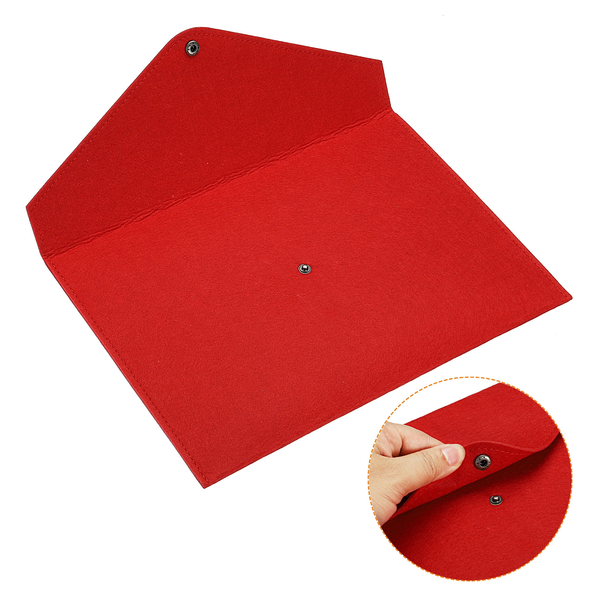 Unique Bargains Felt Folder Envelope Document Storage Pouch Organizer Red