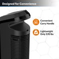 thumbnail image 3 of Lasko Ceramic Tower  Space Heater 1500 Watt, Portable w/ Thermostat, Black, 3 of 12