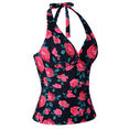 thumbnail image 2 of Hilor Womens Swimsuit Tops V Neck Halter Swim Tops Tummy Control Tankini Top, 2 of 5