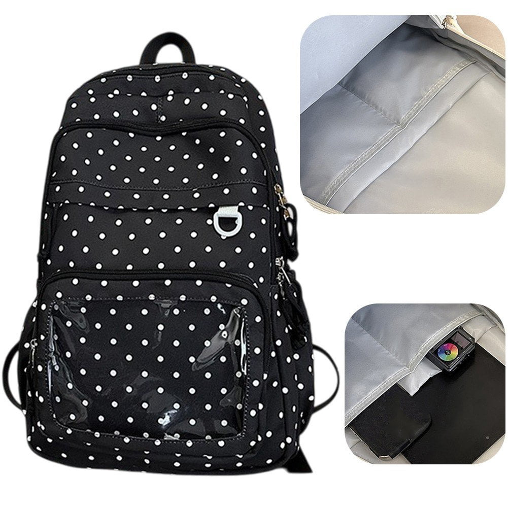 Slccxzc Polka Dots Ita Backpack, Pin Display Bag for Anime Events