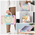 thumbnail image 6 of Case for Samsung Galaxy Tab A11 2025/Tab A9 2023 8.7 inch, 360 Rotating Stand Handle Pencil Holder Shoulder Strap Heavy Duty Shockproof Cover, Rainbow Pink, 6 of 7
