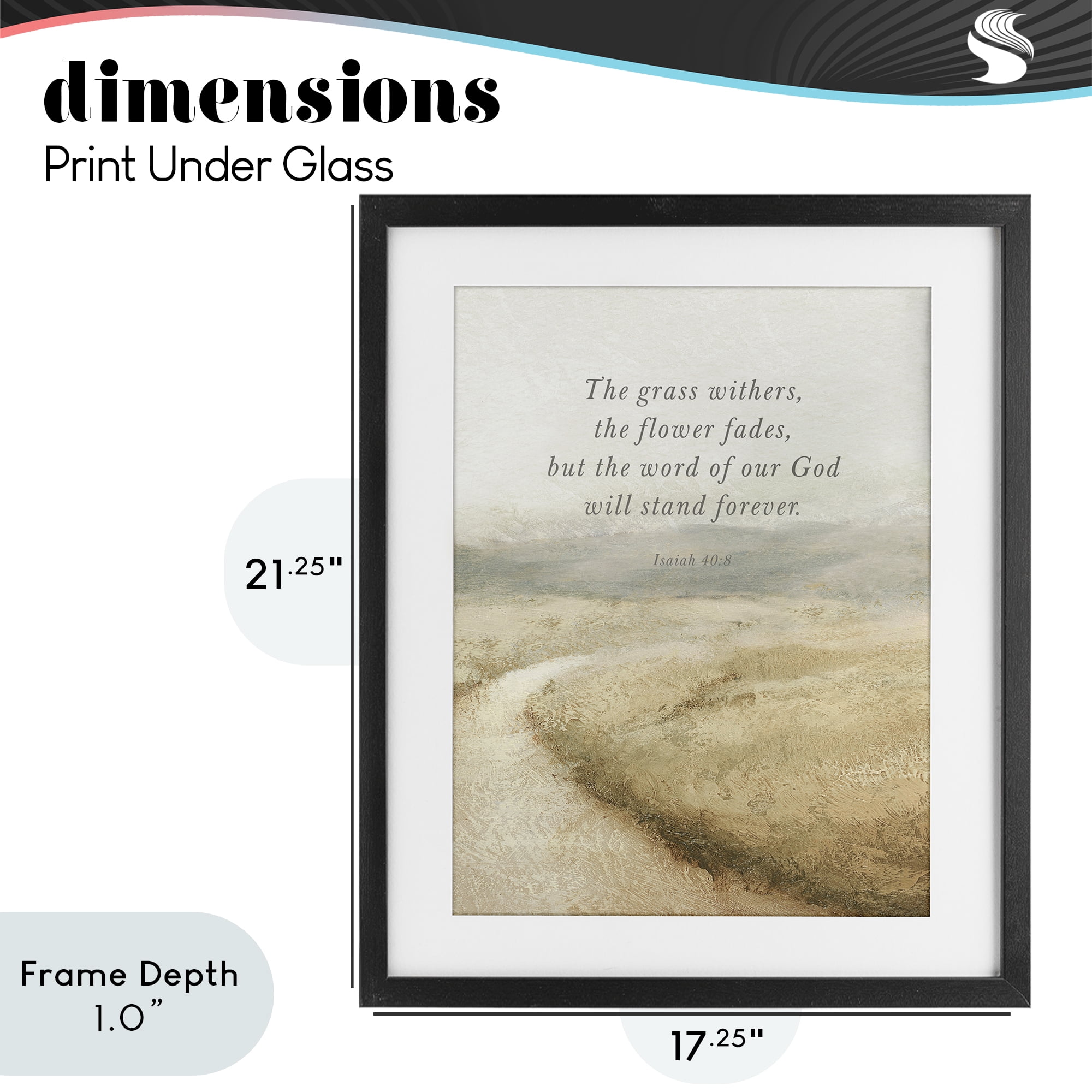 Stupell Industries Word Of God Isaiah Proverb Black Framed Print Under Glass, design by John Spaeth