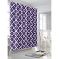 thumbnail image 3 of Fsddascl Purple Moroccon Shower Curtain Set - 48" x 72" Washable Bathtub Curtain with 12 Hooks, Country Chic Ethnic Minimalist Motifs Waterproof Fabric Stall Shower Curtains for Bathroom/Bathtub, 3 of 6