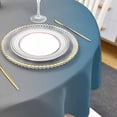thumbnail image 4 of Blue Grey Ombre Round Tablecloth 60 Inch - Waterproof Fabric Table Cloth Protector, Gradient Contemporary Abstract Art Tablecloths Washable Table Cover for Kitchen Banquet Coffee Table, 4 of 6