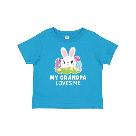 

Inktastic My Grandpa Loves Me with Bunny and Easter Eggs Gift Baby Girl T-Shirt