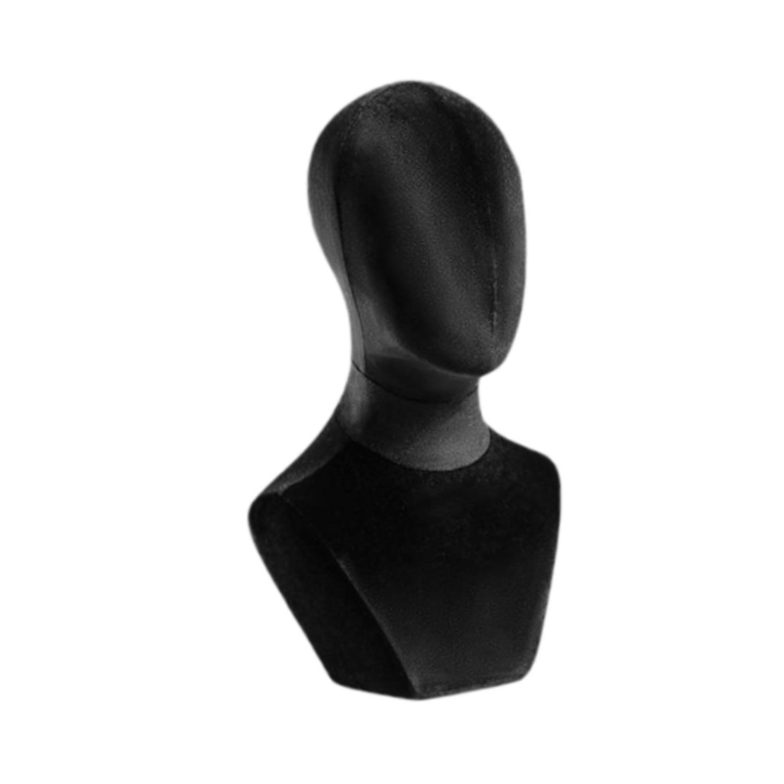 Serenable Bust Mannequin Head Versatile Holder for Headdress Commercial Use Hats Black