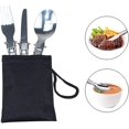 thumbnail image 5 of Cubiertos Plegables para Acampar, 2 Juegos de Vajilla para Acampar de Acero Inoxidable, Cuchillo Ligero Tenedor Cuchara con Bolsa de Transporte para Acampar Viajes Senderismo Picnic,11 Feliz Sencillez, 5 of 5