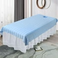 thumbnail image 6 of TOOYFUL Massage Table Sheet Beauty Bed Sheet with Face Breath Hole Washable Premium Face Rest Cover Flat and Fitted Sheet, for Beauty Blue, 6 of 9