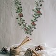 thumbnail image 6 of Christmas Garland For Mantel,Christmas Garland with Green Leaves Wired Artificial Holly Berry Garland Xmas Decorations for Indoor Outdoor Fireplace Mantle Stairs Table Winter New Year Holiday Decor, 6 of 7