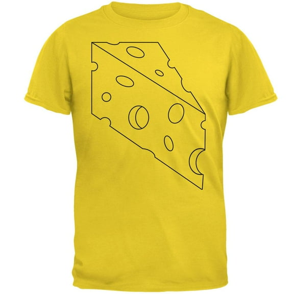 Halloween Swiss Cheese Food Costume Mens T Shirt Yellow LG