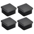 thumbnail image 1 of Unique Bargains 4Pack 25mmx25mm(0.98inch) Plastic Tubing Plug Square Post End Caps Black, 1 of 6