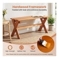 thumbnail image 6 of 36" Outdoor Wood Bench - Teak Oil Finish - Backless Patio Dining Bench for 2 - Hardwood Garden Seat - Weather Resistant, 6 of 8