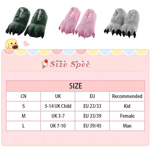 Zapatillas de casa Unisex Monster Claw novedad felpa pata cálido suave algodón Animal fantasía Cosplay disfraz zapatos Otoño Invierno ShuxiuWang 8390613694478