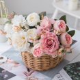 thumbnail image 3 of Ramo de boda nórdico de alta simulación, flor falsa, decoración de sala de estar, ramo de rosas de plástico transfronterizo, flor de seda (púrpura) ILoveMilan JM, 3 of 5