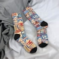 thumbnail image 5 of KLL Set Of Travel Vintage Print Cool Socks Men's Women's Crew Socks Funny Crazy Novelty Stockings, 5 of 6