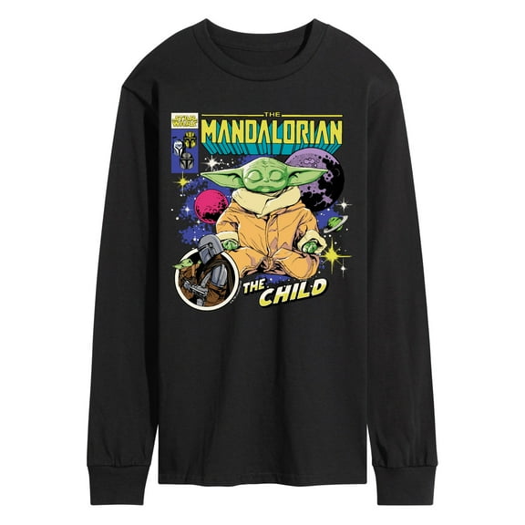 Star Wars - The Mandalorian Grogu Comic Cover - Men's Long Sleeve Graphic T-Shirt