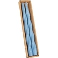 thumbnail image 1 of Creative Co-Op 2-Piece Unscented Elongated Twisted Taper Candles in Box, Blue, 1 of 5