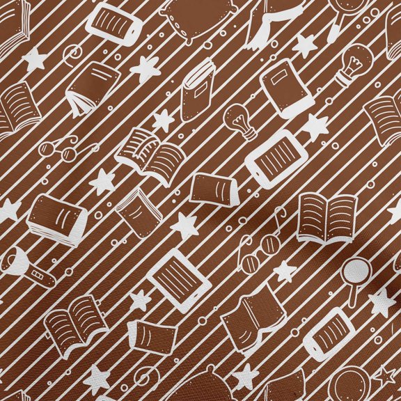 oneOone Cotton Flex Brown Fabric Kids Fabric For Sewing Printed Craft Fabric By The Yard 40 Inch Wide