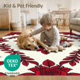 thumbnail image 4 of ODIKA Circle Semi Botanical Arrangement Symmetrical Decorative Border for Dorm Room, Small Living Apartment, Stain Resistant Low Profile, 4 of 7