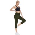 thumbnail image 6 of LIBRCLO Yoga Pants for Women Elastic Waist Casual Leggings Slim Fit Gym Pants with Pockets Army Green L, 6 of 8