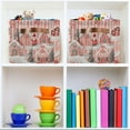 thumbnail image 6 of Yayeee 2 Pack Canvas Storage Basket with Handles for Shelves Fabric Bins Closet Organizer, Light Pink Gingerbread Houses, 6 of 8