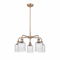 516-5CR-AC-G559-5SDY Innovations Lighting Bridal Veil - 5 Light Stem Hung Chandelier-14.5 Inch Tall and 23 Inch Wide-Antique Copper Finish-Seedy Glass