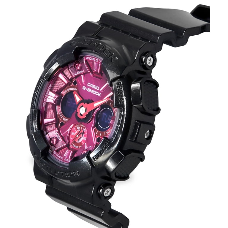 CASIO G-SHOCK GMA-S120RB アナデジ ワールドタイム　赤 Casio, G-Shock Women's Watch, GMA-S120RB-1A, Burgundy Dial, 200M