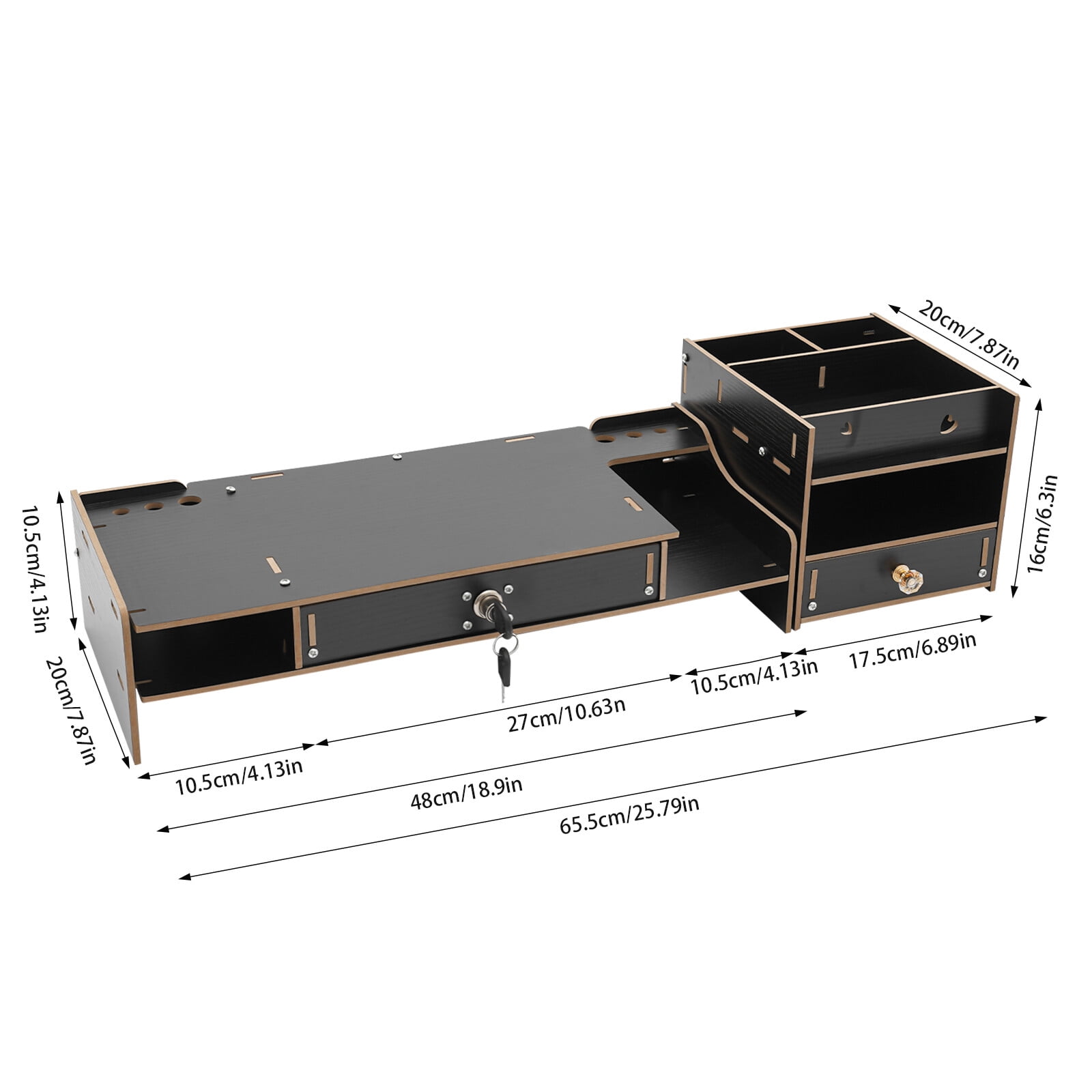 TFCFL Computer Monitor Booster Stand Tabletop Organizer Shelf Monitor Riser with Lockable Drawer