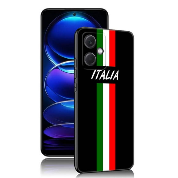 Italy Flag Phone Case For Xiaomi Redmi Note 7 8 9 10 11 11E 11T 11S 12 4G Pro Plus 5G 8T 9S 10S 12S Black Silicone Cover