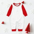thumbnail image 1 of Pijamas familiares a juego de moda navideña de color liso, estilo europeo, para padres e hijos, monos de poliéster para bebés., 1 of 3