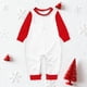 thumbnail image 1 of Pijamas familiares a juego de moda navideña de color liso, estilo europeo, para padres e hijos, monos de poliéster para bebés., 1 of 3