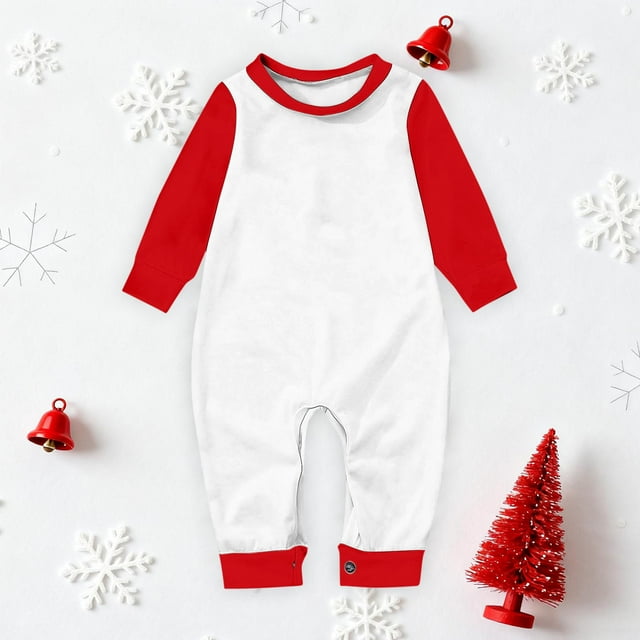 Pijamas familiares a juego de moda navideña de color liso, estilo europeo, para padres e hijos, monos de poliéster para bebés.