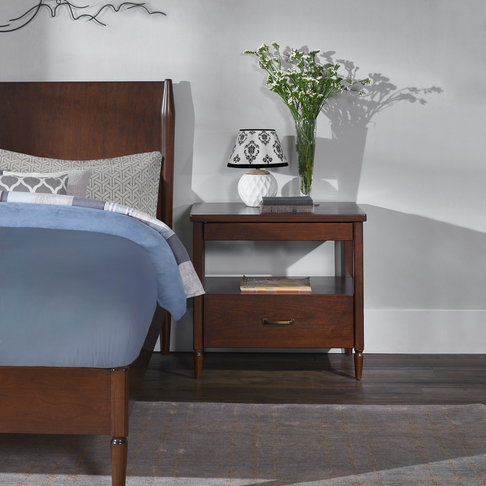 Dorel Living Brook Lane Nightsand Walnut Walmart Com Walmart Com