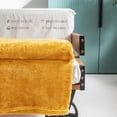 thumbnail image 4 of Exclusivo Mezcla Plush Fuzzy Large Fleece Throw Blanket (50" x 70", Mustard Yellow)- Soft, Warm and Lightweight, 4 of 7