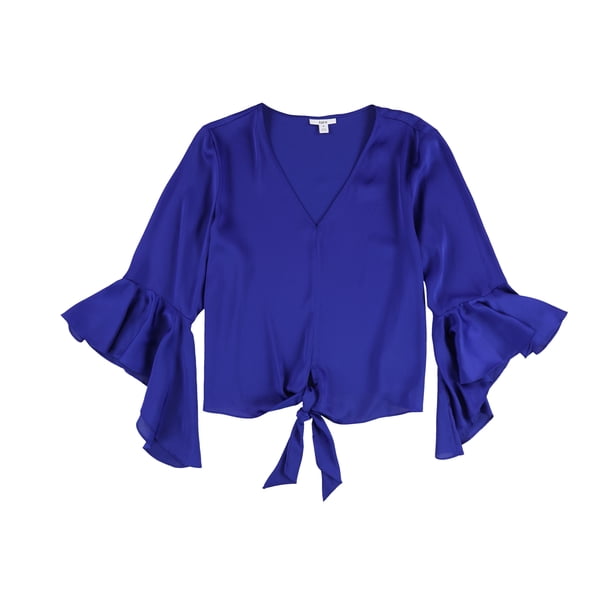 Blusa de punto con lazo en el frente bar III para mujer azul extragrande