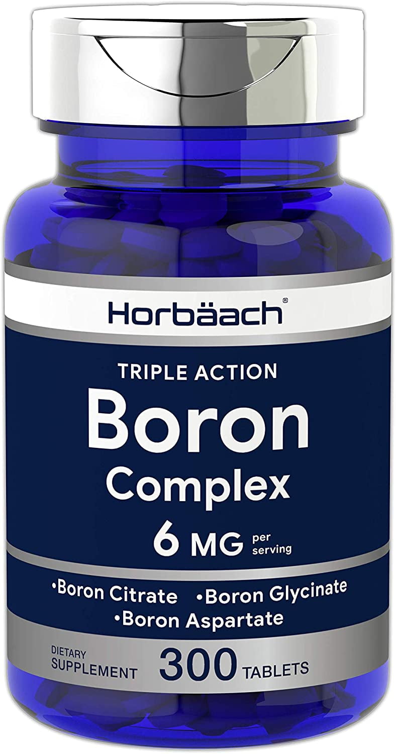 Triple Boron Complex 6 mg Supplement 300 Tablets Vegetarian, Non
